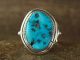Navajo Indian Sterling Silver Turquoise Ring by Chaco - Size 12
