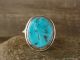Navajo Indian Sterling Silver Turquoise Ring by Chaco - Size 12