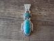 Navajo Sterling Silver Turquoise Pendant by Sadie Jim