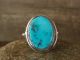 Navajo Indian Sterling Silver Turquoise Ring by Chaco - Size 11