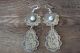 Navajo Indian Nickel Silver Howlite Stamped Earrings Phoebe Tolta