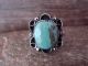 Navajo Indian Jewelry Nickel Silver Turquoise Ring Size 6 1/2- J. Cleveland