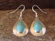 Native American Sterling Silver Inlay Turquoise Dangle Earrings by Russel Wilson Navajo