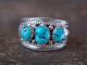 Navajo Sterling Silver Turquoise Row Ring Signed Begay - Size 9
