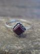 Zuni Indian Sterling Silver Purple Spiny Oyster Ring by Rosetta - Size 8
