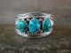 Navajo Sterling Silver Turquoise Row Ring Signed Begay - Size 14
