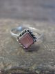 Zuni Indian Sterling Silver Pink Shell Ring by Rosetta - Size 5
