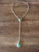Navajo Sterling Silver 2 Stone Turquoise Link Dangle Necklace by Marie Jones