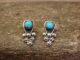 Zuni Indian Sterling Silver & Turquoise Post Earrings - Booqua