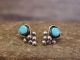 Zuni Indian Sterling Silver & Turquoise Post Earrings - Booqua