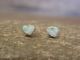 Zuni Indian Sterling Silver White Opal Heart Post Earrings - Neha