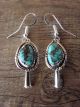 Navajo Sterling Silver Turquoise Squash Blossom Dangle Earrings - Garcia