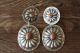 Navajo Sterling Silver Orange Spiny Oyster Concho Earrings - Begay