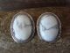 Native American Sterling Silver White Howlite Post Earrings by Begaye 