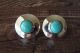 Native American Sterling Silver Round Turquoise Post Earrings by Russel Wilson 