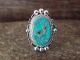 Navajo Indian Jewelry Sterling Silver Turquoise Ring Size 8 - Benally