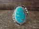 Navajo Indian Jewelry Sterling Silver Turquoise Ring Size 7 - Benally
