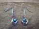 Navajo Indian Jewelry Sterling Silver Turquoise Bear Paw Dangle Earrings