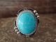 Navajo Indian Jewelry Sterling Silver Turquoise Ring Size 10 - Benally