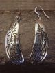 Hopi Sterling Silver Overlay Feather Earrings  - Sonny Gene Jr.