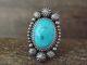 Navajo Indian Sterling Silver Turquoise Ring Size 8 Signed Calladitto
