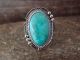 Navajo Indian Jewelry Sterling Silver Turquoise Ring Size 9 - Benally