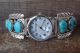Native American Indian Jewelry Sterling Silver Turquoise Watch - Johnson