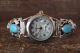 Native American Indian Jewelry Sterling Silver Blue Ice Opal Lady's Watch