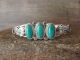 Navajo Sterling Silver Turquoise 3 Stone Feather Cuff Bracelet by Vandever