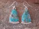Navajo Indian Sterling Silver Turquoise Dangle Earrings by Betone