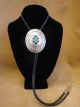  Native American Sterling Silver & Turquoise Concho Bolo Tie - Wilbert Muskett