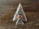 Navajo Sand Cast Sterling Silver Spiny Oyster Arrowhead Ring Size 6.5 Signed by Johnson
