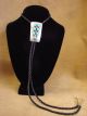  Native American Navajo Indian Sterling Silver & Turquoise Bolo Tie - Muskett