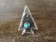 Navajo Sand Cast Sterling Silver Turquoise Arrowhead Ring Signed by Johnson - Size 7.5