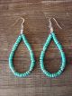 Navajo Indian Hand Beaded Turquoise and Silver Bead Earrings by D. Jake