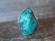 Navajo Indian Sterling Silver & Turquoise Ring Signed Jacob Troncosa - Size 11