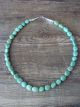 Navajo Indian Hand Strung Olive Turquoise Stone Necklace by D. Jake
