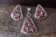 Navajo Indian Sterling Silver Coral Cluster Pendant and Earrings Set! by MC