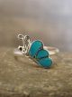 Zuni Indian Sterling Silver & Turquoise Inlay Butterfly Ring by Hooee - Size 7.5