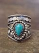 Navajo Indian Sterling Silver & Turquoise Ring by Tom Lewis - Size 8