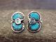 Navajo Sterling Silver Turquoise Snake Post Earrings - Calavaza