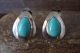 Native American Sterling Silver Turquoise Clip Earrings by Russel Wilson 