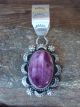 Navajo Sterling Silver & Purple Spiny Oyster Pendant - Dawes