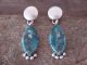 Navajo Hand Stamped Sterling Silver Turquoise Earrings! - Selena Warner
