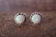 Zuni Sterling Silver White Opal Round Post Earrings - Cachini