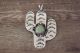 Navajo Nickel Silver and Turquoise Saguaro Cactus Pendant- Phoebe Tolta
