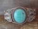 Navajo Indian Sterling Silver Turquoise Bracelet by Harrison Yazzie