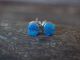Zuni Sterling Silver & Blue Opal Inlay Post Earrings by Laweka