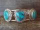 Navajo Indian Sterling Silver Turquoise Bracelet by STY