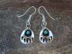  Navajo Indian Sterling Silver & Turquoise Bear Paw Dangle Earrings